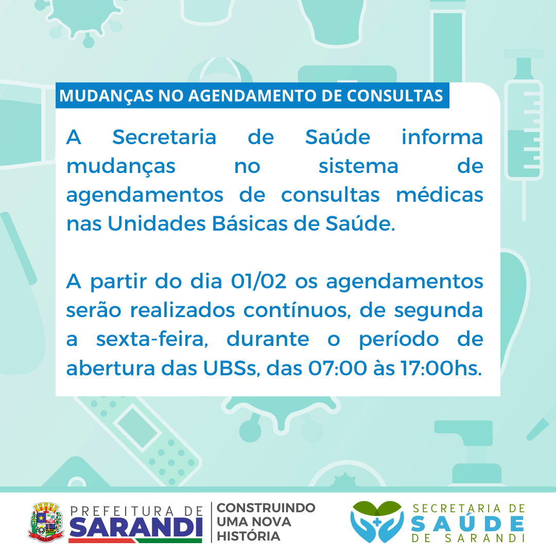 Comunicado no Agendamento de Consultas nas UBS
